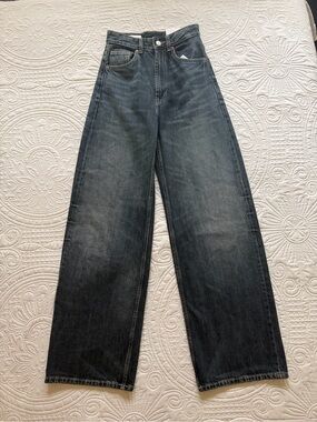 Zara Wide-Leg Jeans in Dark Indigo Wash